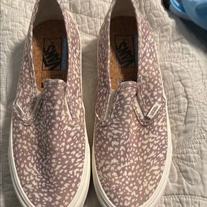 Vans Slip-On Sneakers in Purple and White